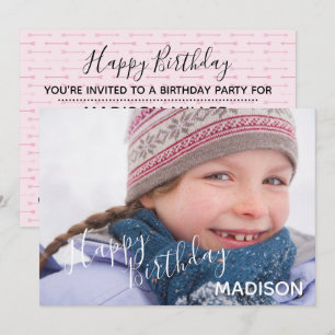 Happy Birthday Photo & Arrows- Birthday Invitation