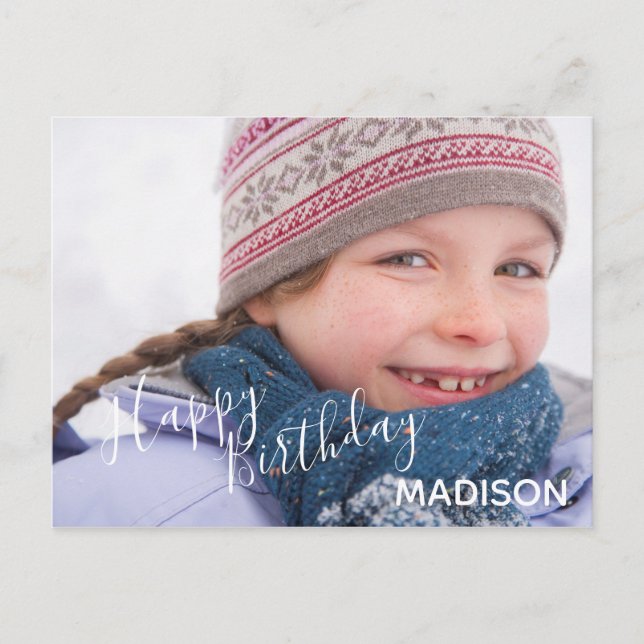 Happy Birthday Photo & Arrows- Birthday Postcard (Front)