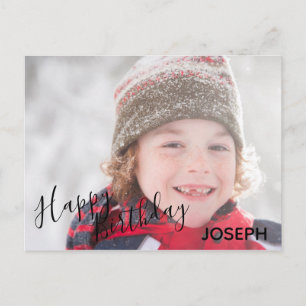 Happy Birthday Photo Blue Camo - Birthday Postcard