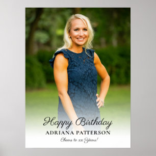 Happy Birthday Photo, Cheers and Welcome to Party Poster