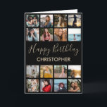 Happy Birthday Photo Collage 16 Photos for Any Age Card<br><div class="desc">Happy Birthday Photo Collage 16 Photos for Any Age Birthday Card. 1st 13th 15th 16th 18th 20th 21st 30th 40th 50th 60th 70th 80th 90th 100th,  Any Ages. For further customisation,  please click the "Customise it" button and use our design tool to modify this template.</div>