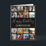 Happy Birthday Photo Collage 16 Photos for Any Age Card<br><div class="desc">Happy Birthday Photo Collage 16 Photos for Any Age Birthday Card. 1st 13th 15th 16th 18th 20th 21st 30th 40th 50th 60th 70th 80th 90th 100th,  Any Ages. For further customisation,  please click the "Customise it" button and use our design tool to modify this template.</div>