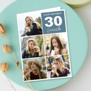 Happy Birthday Photo Collage Any Age Card