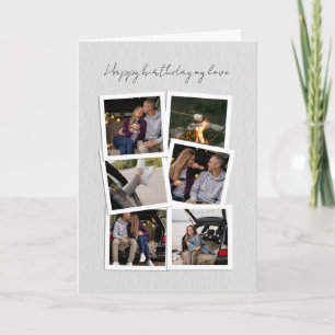 Happy Birthday Photo Collage Card – Handwritten Sc