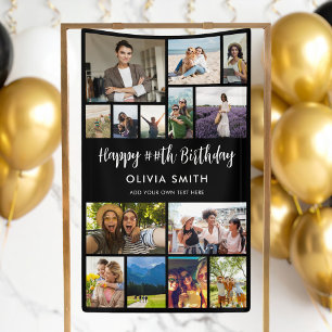 Happy Birthday Photo Collage Party Banner