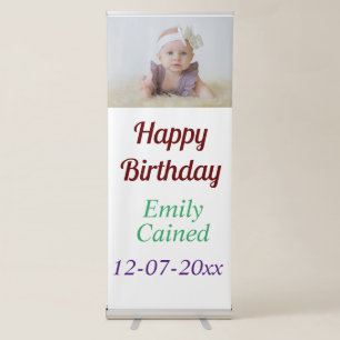 Happy Birthday  Photo Colourful Candles  Retractable Banner