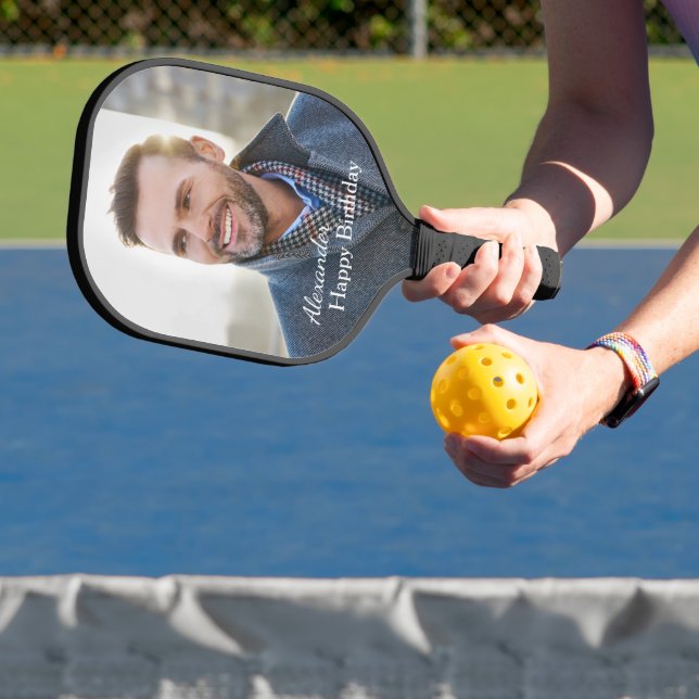 Happy Birthday Photo Family Dad Father Custom Pickleball Paddle (Insitu)