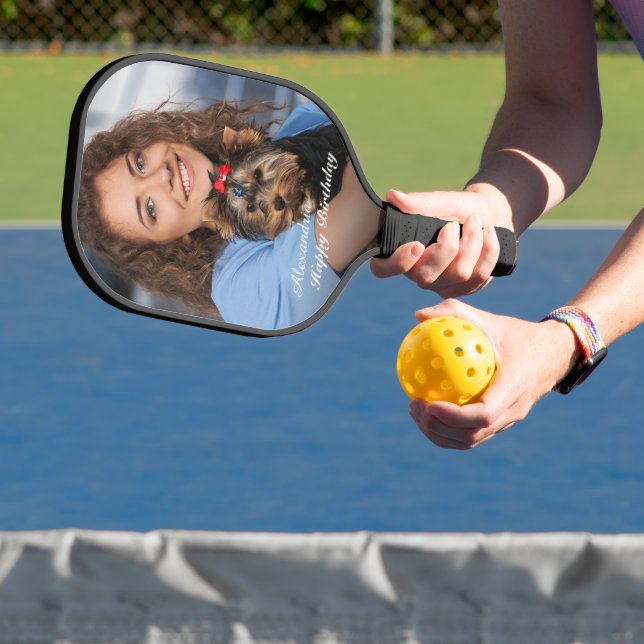 Happy Birthday Photo Family Personalise Pickleball Paddle (Insitu)