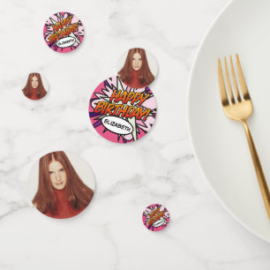 HAPPY BIRTHDAY Photo Fun Retro Comic Book Confetti