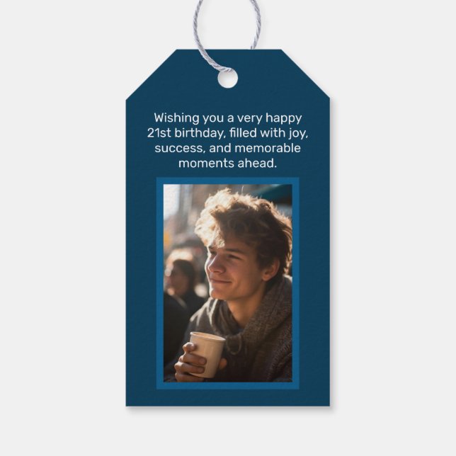 Happy Birthday Photo Gift Tag Customisable (Back)