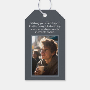 Happy Birthday Photo Gift Tag Customizable