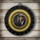 Happy Birthday Photo Gold Black Modern Custom Dartboard<br><div class="desc">Happy Birthday Photo Gold Black Modern Personalise Dart Board is a elegant to hang and play with in your home with family and friends or to give to that special person in your life to wish them Happy Birthday. Personalise it with your photo and information.</div>