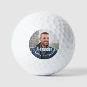 Happy Birthday Photo Golfer Personalise Golf Balls