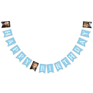 Happy Birthday Photo Kids Birthday Blue Bunting