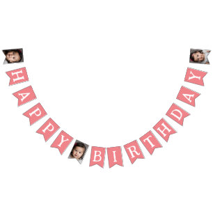 Happy Birthday Photo Kids Birthday Pink Bunting