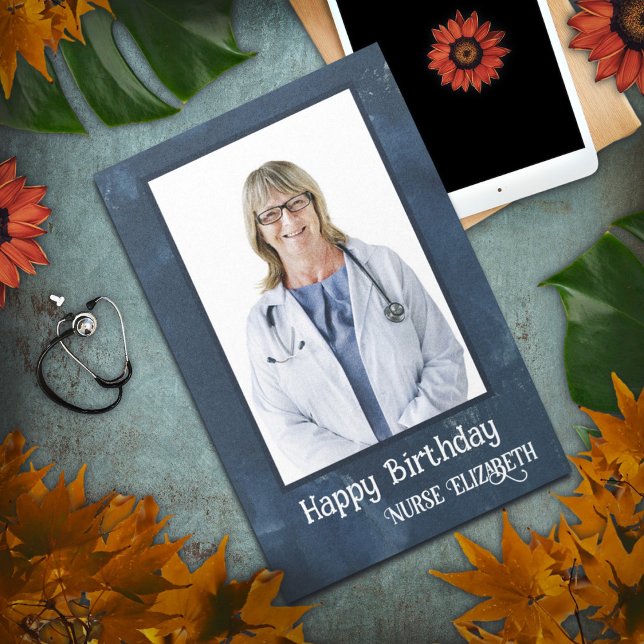 Happy Birthday Photo Modern Simple Personalise Card (Modern Happy Birthday Card Photo Custom to create to make it your own and send. )
