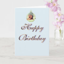 happy birthday photo name kids blue