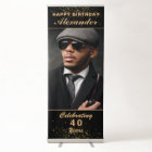 Happy Birthday Photo Party Event Gold Black Custom