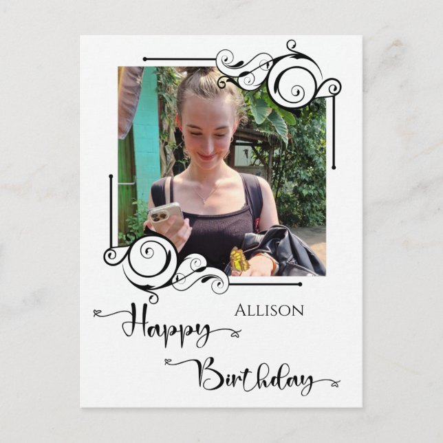 Happy Birthday Photo Postcard (Front)