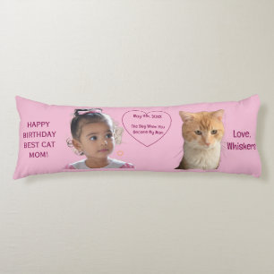 Happy Birthday Photos Cat Mum Body Cushion