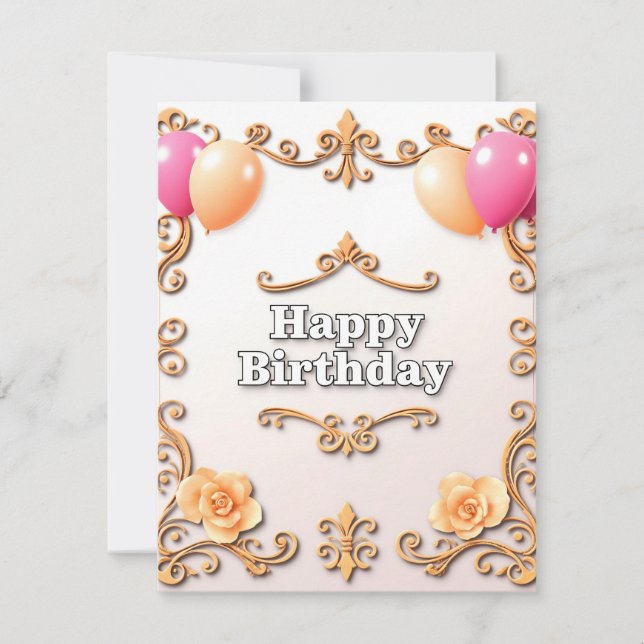 Happy Birthday Picture Frame Card Design (Front)