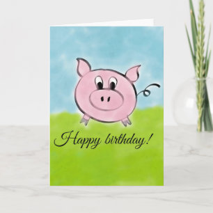 Happy birthday pig card