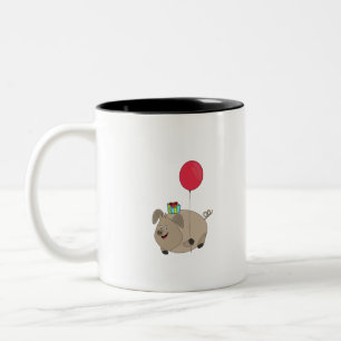 Happy Birthday Pig Two-Tone Coffee Mug