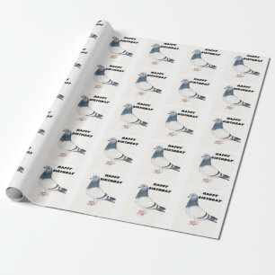 Happy Birthday Pigeon Wrapping Paper