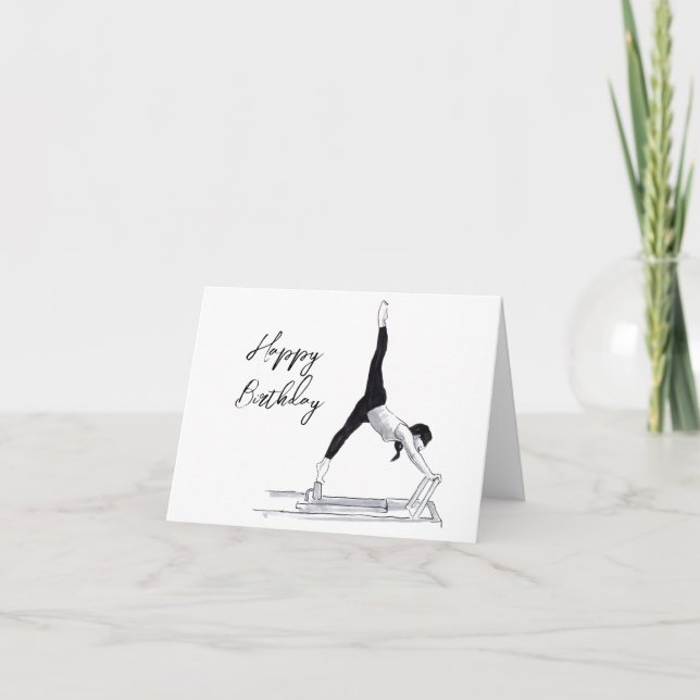 Happy birthday Pilates reformer Holiday Card (Front)