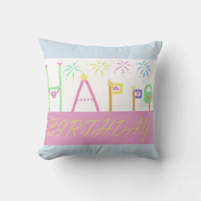 Happy Birthday Pillow (Front)