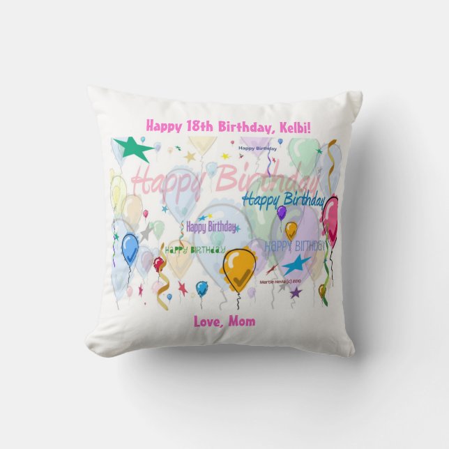 Happy Birthday Pillow (Personalise) (Front)