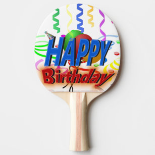 Happy Birthday Happy Birthday Ping Pong Table Tennis Paddles Zazzle Co Uk Happy Birthday Happy Birthday Ping Pong Table Tennis Paddles Zazzle Co Uk