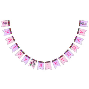 Happy Birthday Pink and Purple Unicorn Banner