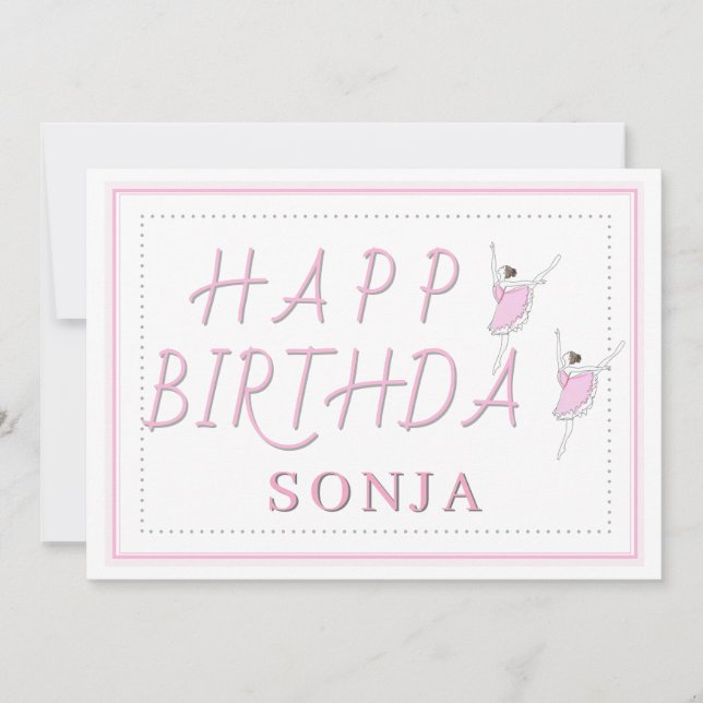 Happy Birthday Pink Ballerina (Front)