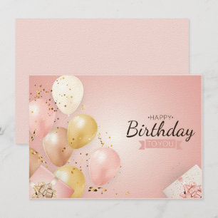 Happy Birthday Pink Baloon Card
