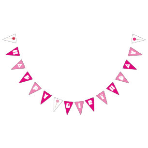 Happy Birthday Pink Cake Pops Sprinkles Party Bunting