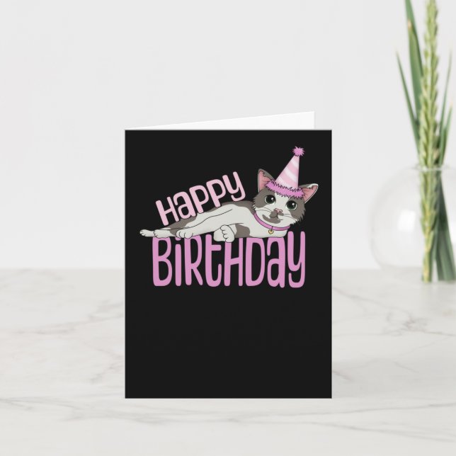 Happy Birthday - Pink  Card (Front)
