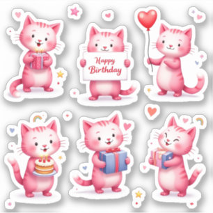 Happy Birthday - Pink Cats - Cake Balloons Gifts -