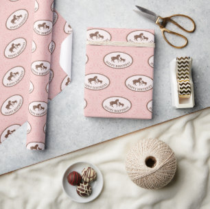 Happy Birthday   Pink Cowgirl Party Wrapping Paper
