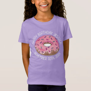 Happy Birthday Pink Doughnut Doughnut Bday Girl T-Shirt