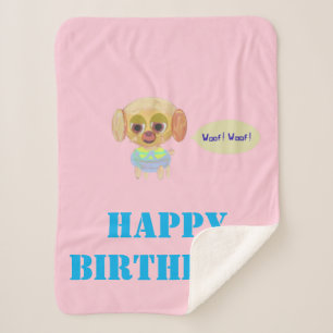 Happy Birthday Pink Fleece Blanket