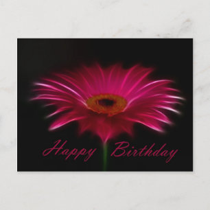 Happy Birthday - Pink Gerber Postcard
