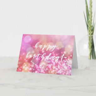 Happy Birthday - Pink Glitter and Glamour Card