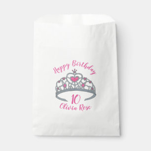Happy Birthday Pink Princess Party Tiara Crown Favour Bags