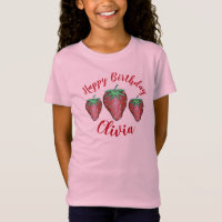 Happy Birthday Pink Red Sweet Strawberry Berries