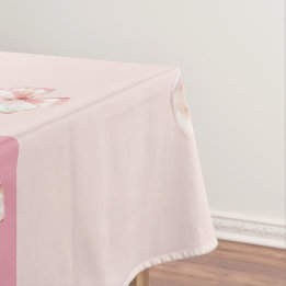 Happy Birthday Pink Ribbon Girls Twins Birthday Tablecloth