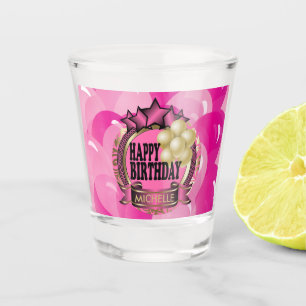 Happy Birthday  - Pink Shot Glass