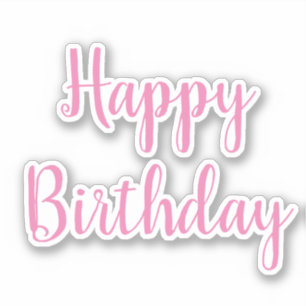 Happy Birthday Pink White Girls Party Custom Colou