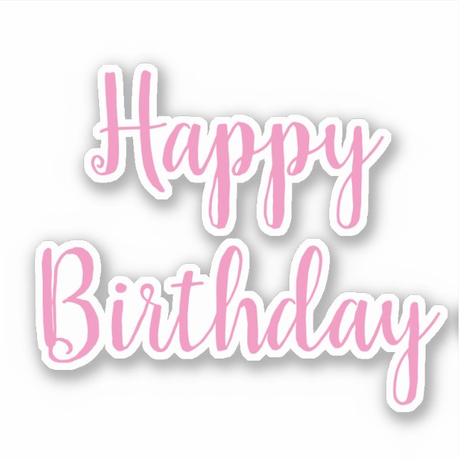 Happy Birthday Pink White Girls Party Custom Colou (Front)