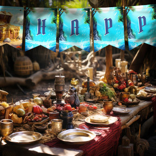 Happy Birthday Pirate Paradise  Bunting